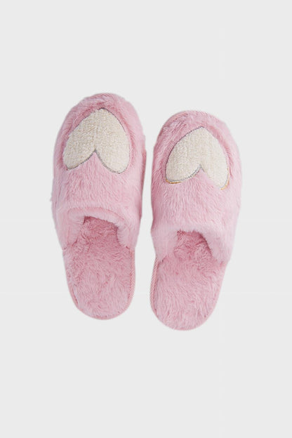 Soft Textured Furry Heart Slippers 5958002