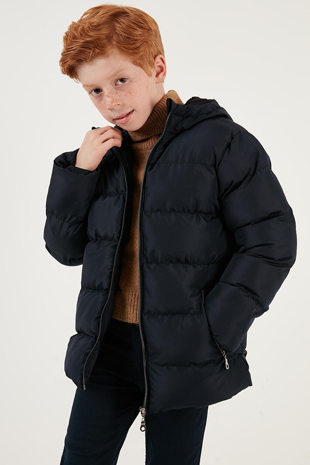 Plush Lined Hooded Winter Coat with Pockets 5761911