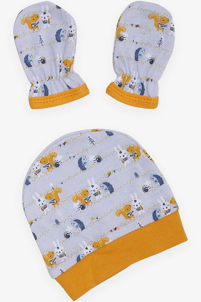 Baby Boy Hospital Release Set of 5 Friendship Themed Animals Patterned Ice Blue (0-3 Months)