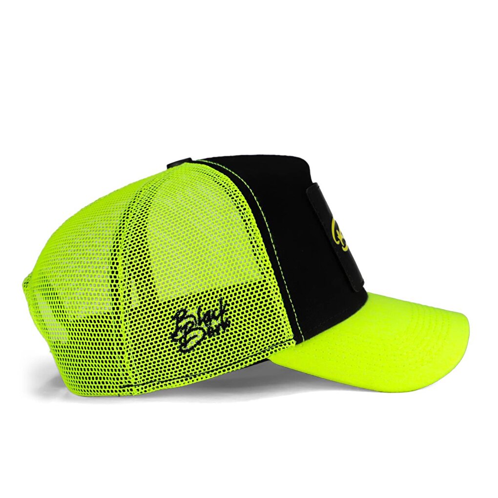 V1 Trucker Keep Going - Unisex Neon Peaked Neon-Black Hat (Cap) with 2 Code Logo