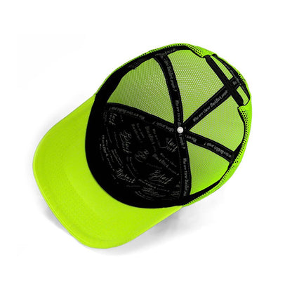 V1 Trucker Keep Going - Unisex Neon Peaked Neon-Black Hat (Cap) with 2 Code Logo