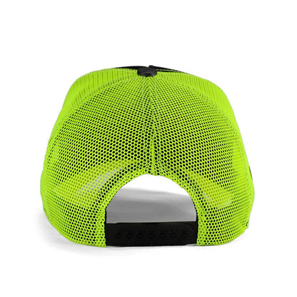 V1 Trucker Keep Going - Unisex Neon Peaked Neon-Black Hat (Cap) with 2 Code Logo