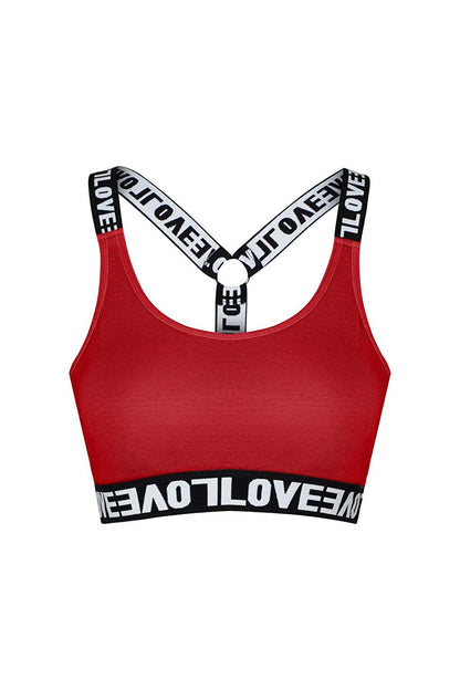 Cotton Ring Cross LOVE Strap Removable Covered Women's Bustier