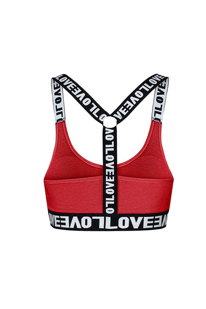 Cotton Ring Cross LOVE Strap Removable Covered Women's Bustier