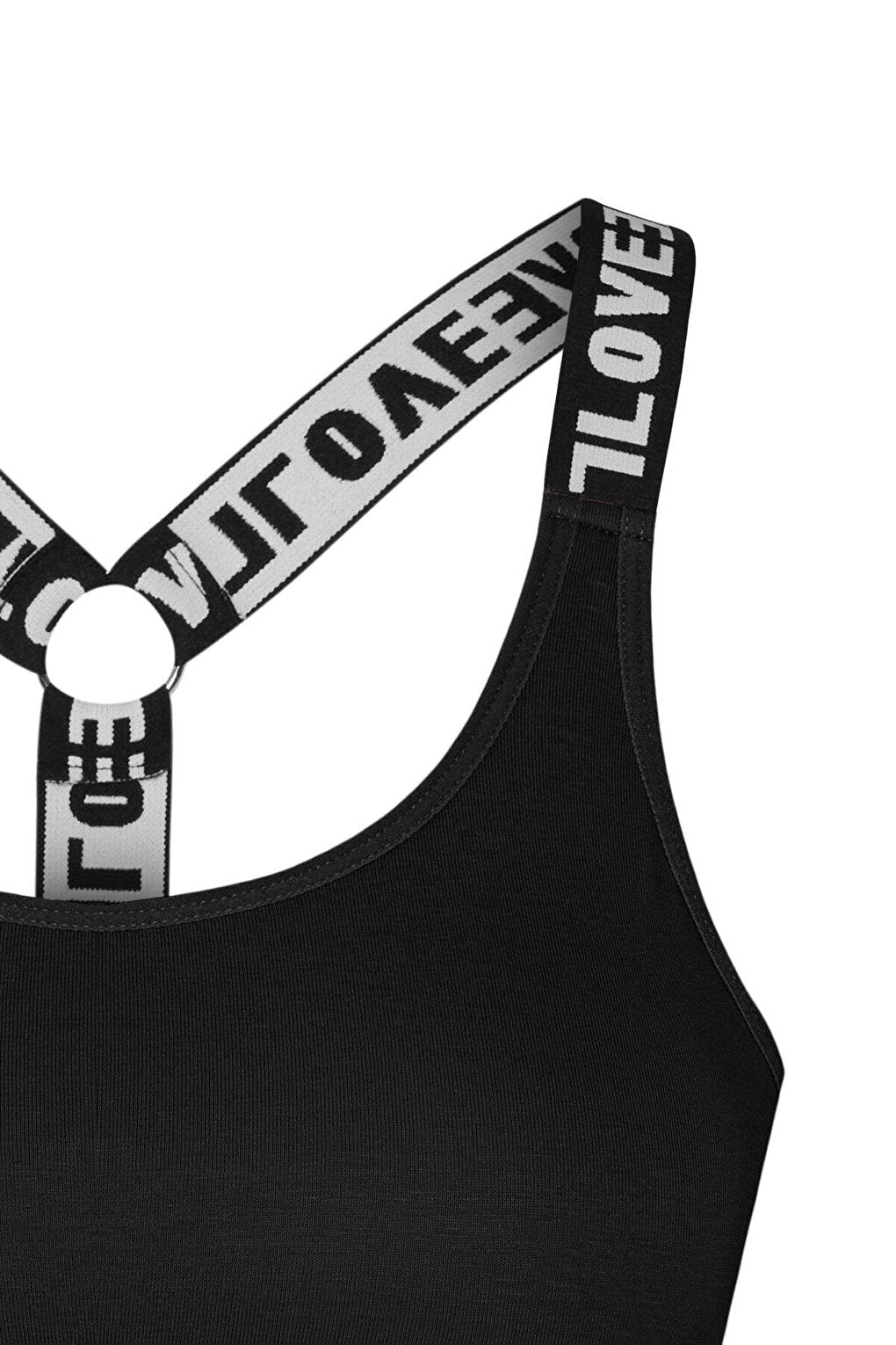 Cotton Ring Cross LOVE Strap Removable Covered Women's Bustier