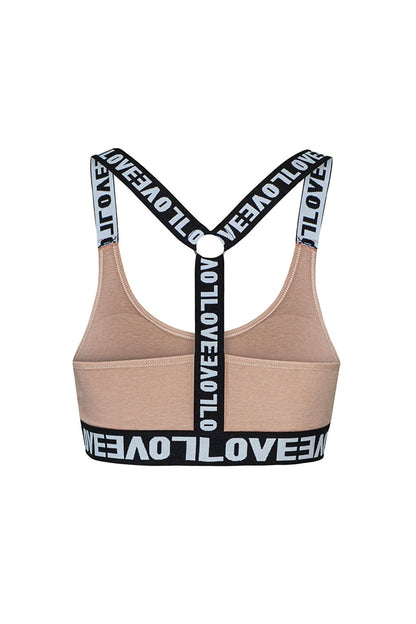 Cotton Ring Cross LOVE Strap Removable Covered Women's Bustier