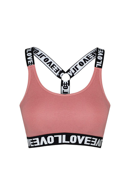 Cotton Ring Cross LOVE Strap Removable Covered Women's Bustier