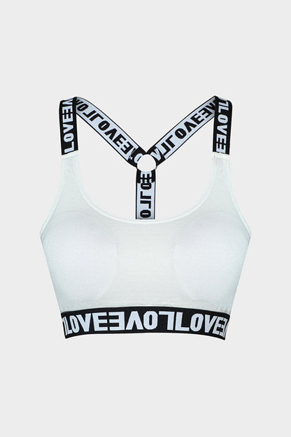 Cotton Ring Cross LOVE Strap Removable Covered Women's Bustier