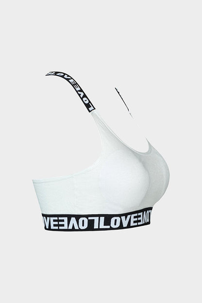 Cotton Ring Cross LOVE Strap Removable Covered Women's Bustier