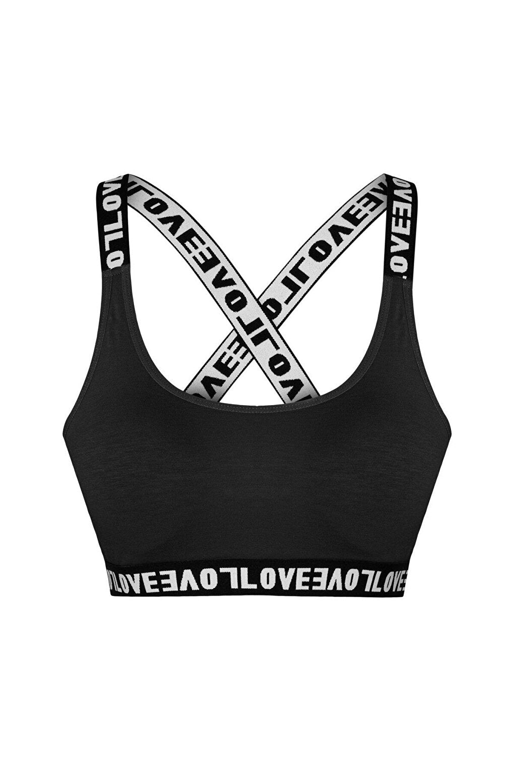 Cotton Crossover LOVE Strappy Removable Covered Women's Bustier