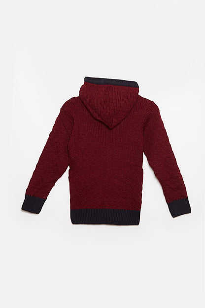 Fur Detailed Knitwear Boys Cardigan