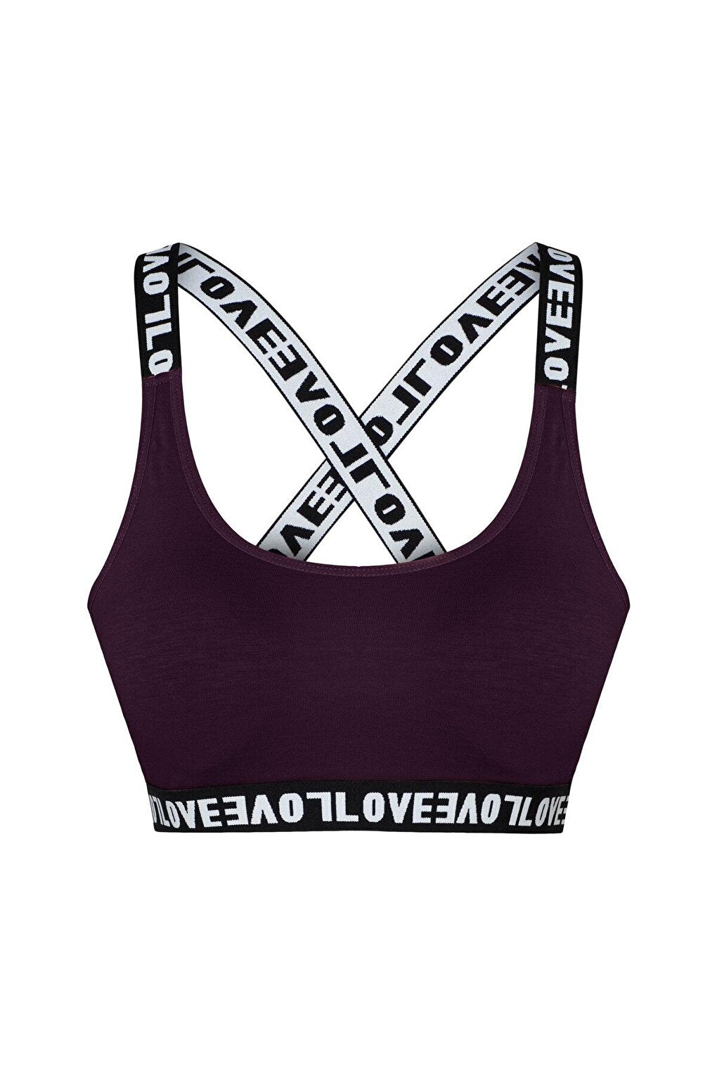 Cotton Crossover LOVE Strappy Removable Covered Women's Bustier