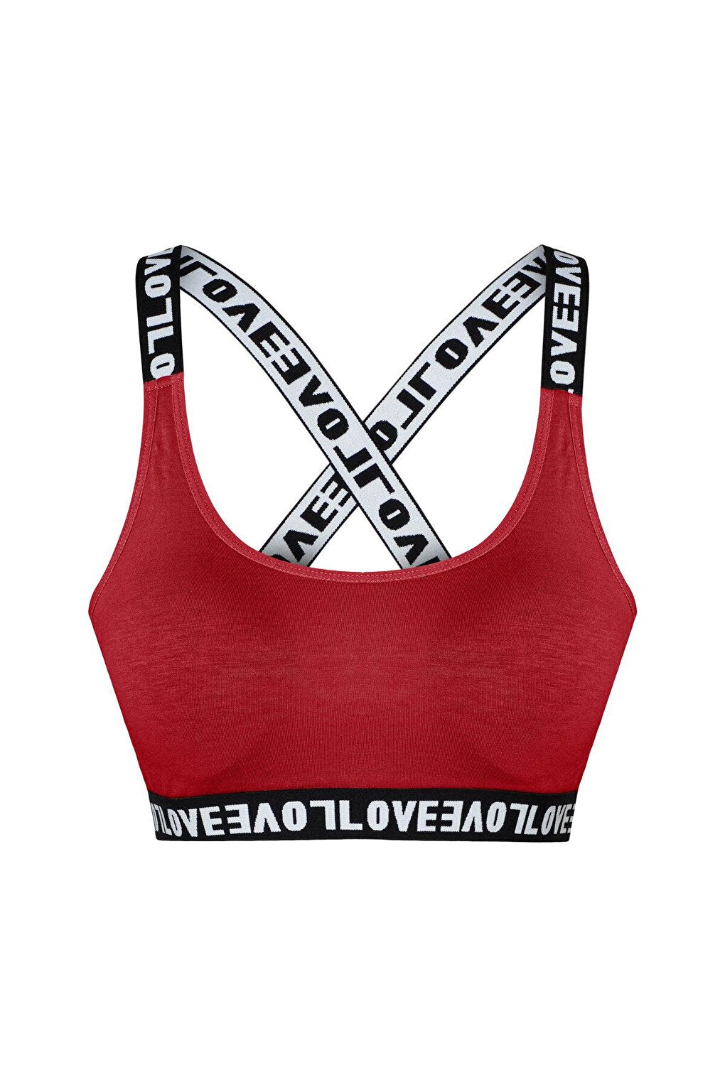 Cotton Crossover LOVE Strappy Removable Covered Women's Bustier