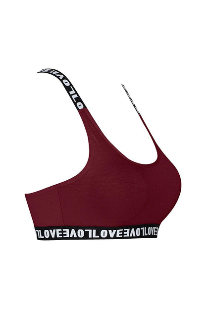 Cotton Crossover LOVE Strappy Removable Covered Women's Bustier