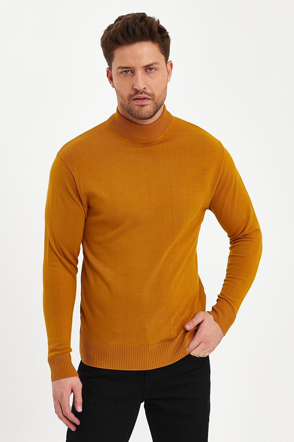 Half Turtleneck Long Sleeve Sweater Men