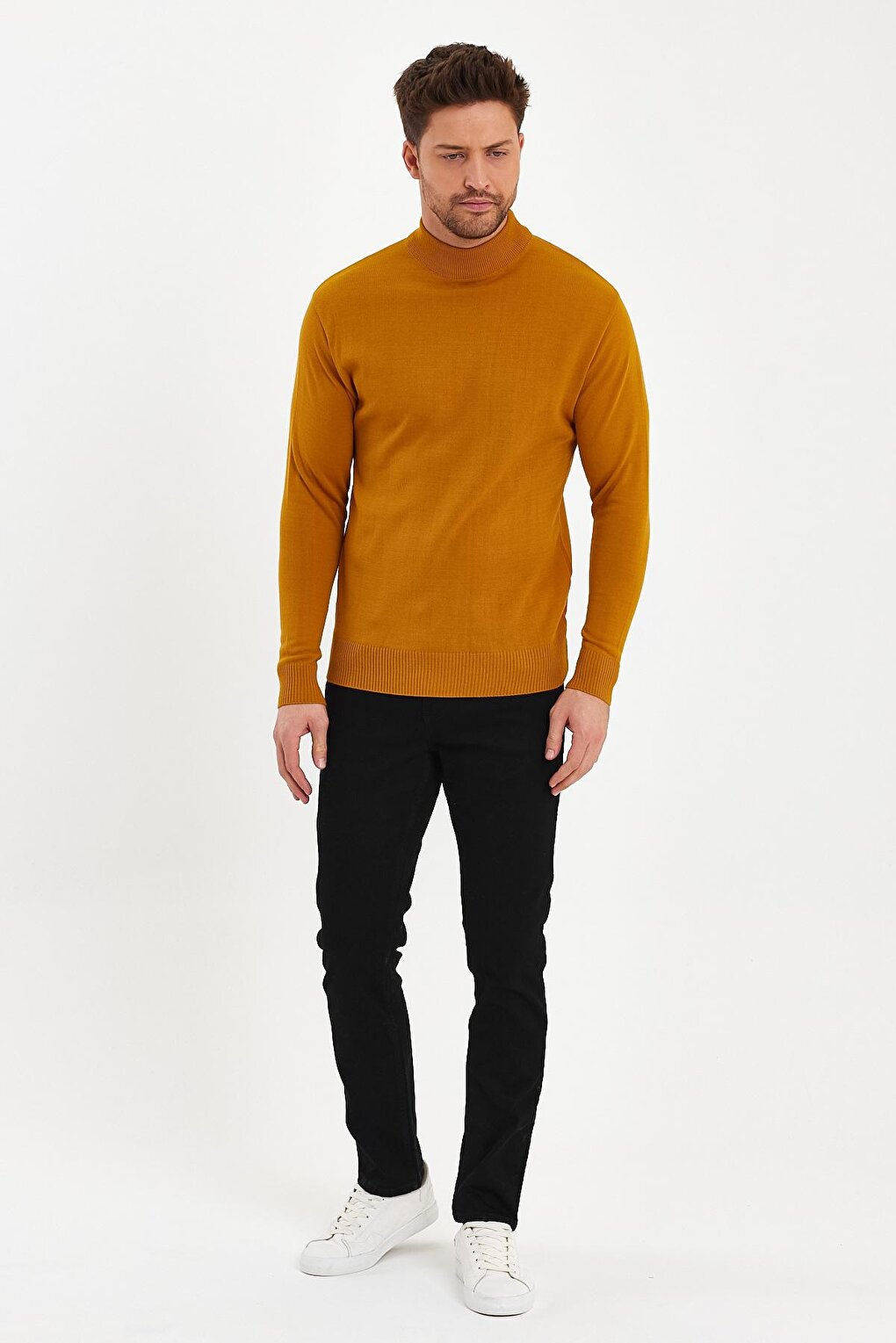 Half Turtleneck Long Sleeve Sweater Men