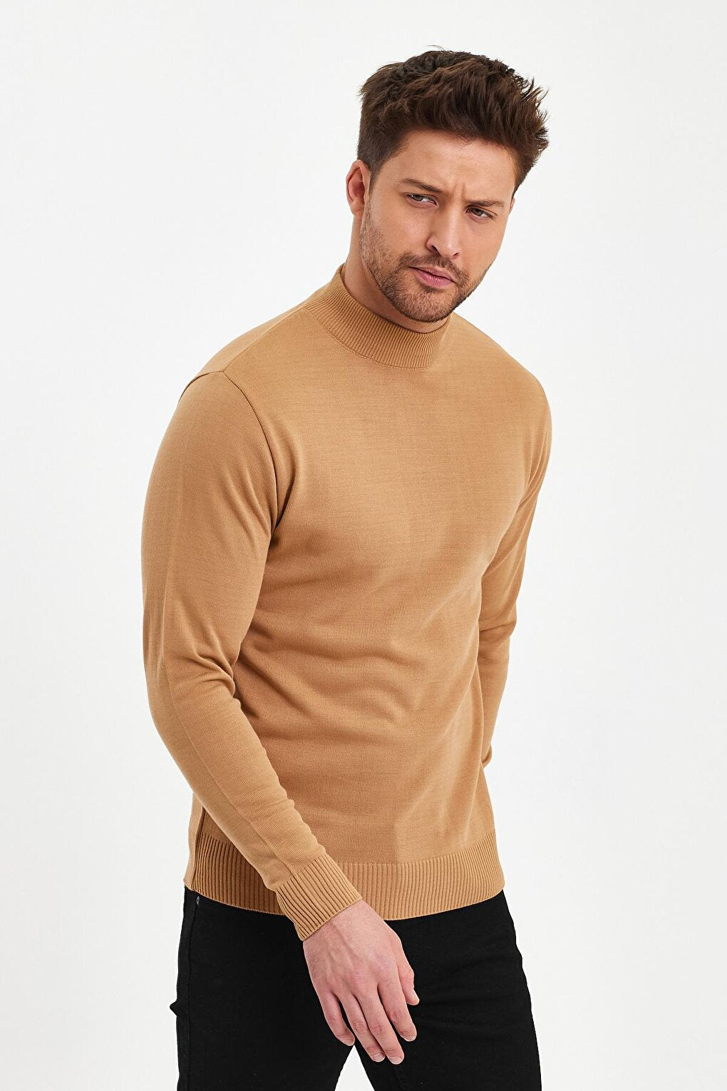 Half Turtleneck Long Sleeve Sweater Men