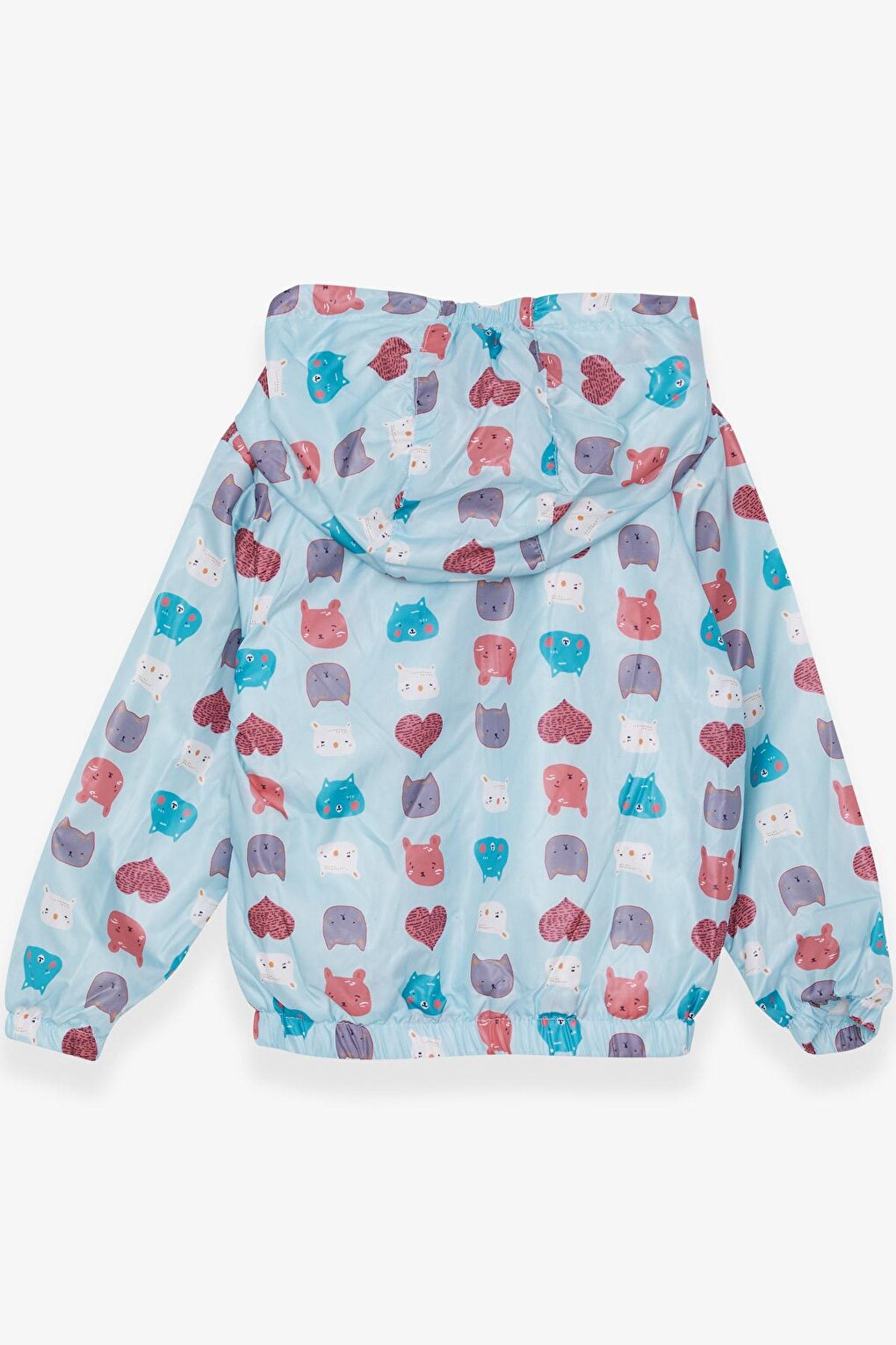 Girl's Raincoat Animal Patterned Light Blue (Age 1-5)