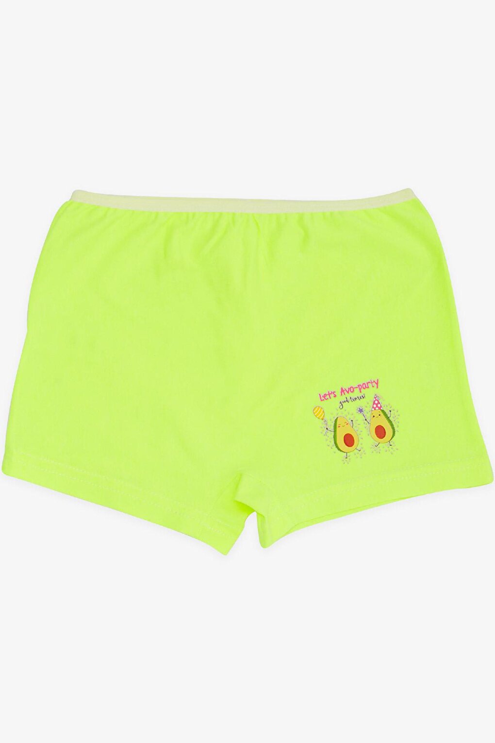 Girl's Boxer Fun Avocado Printed Neon Green (Age 7)