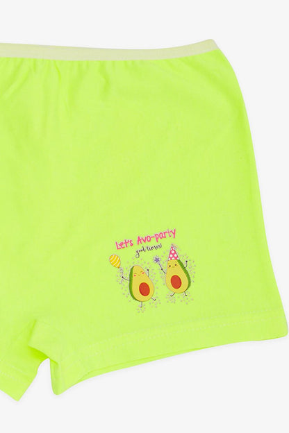 Girl's Boxer Fun Avocado Printed Neon Green (Age 7)