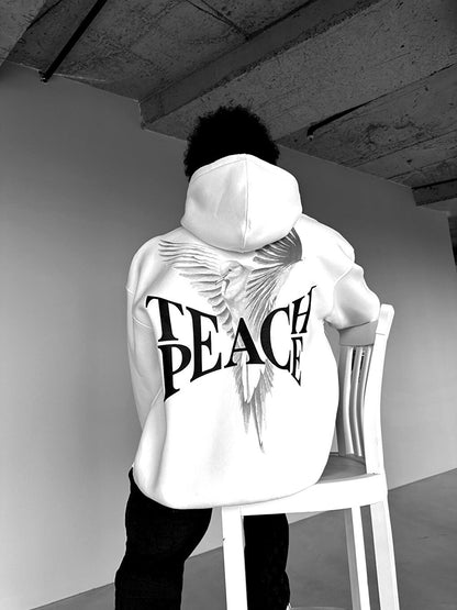 Oversize 'Teapeache' Printed Sweatshirt White