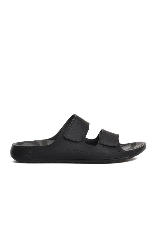 66.005 Black Double Banded Men's Slippers