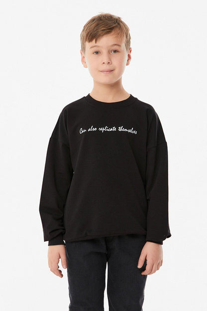 Butterfly Printed Crew Neck Boy's Sweatshirt