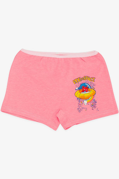 Girl's Boxer Space Themed Neon Pink (Age 7)