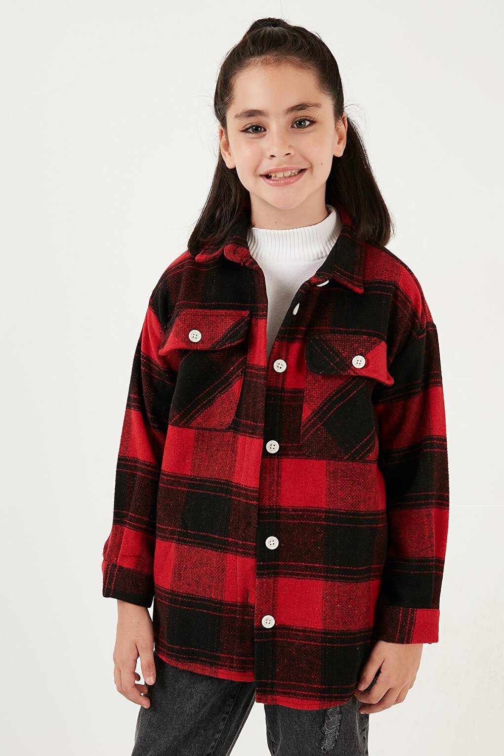 Double Pocket Plaid Winter Lumberjack Shirt CF24W81784