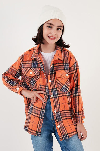 Plaid Cotton Double Pocket Winter Lumberjack Shirt CF24W81783