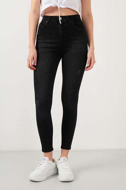 High Waist Skinny Skinny Leg Cotton Jeans 58713259