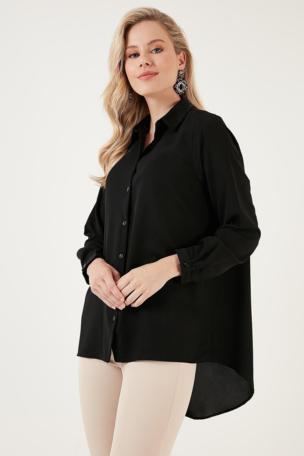 Comfortable Cut Long Back Shirt 6118728