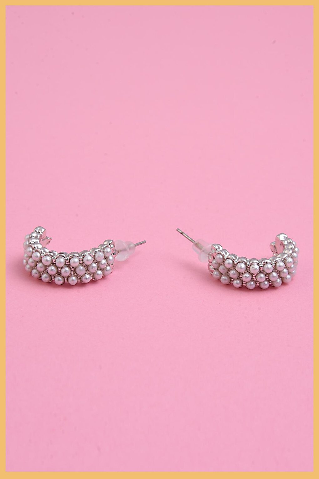 Silver 2-Piece Pearl Hoop Earring