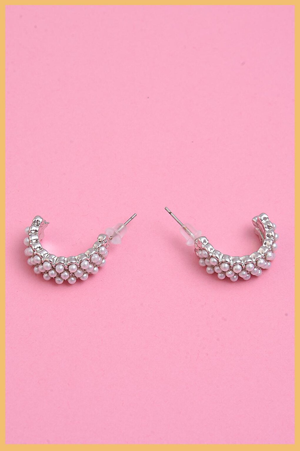 Silver 2-Piece Pearl Hoop Earring