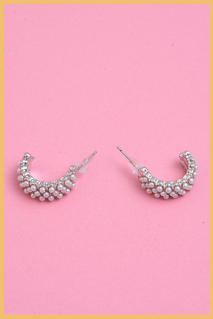 Silver 2-Piece Pearl Hoop Earring