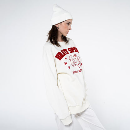 Women's Off-White Crew Neck Extra Oversize Sweatshirt