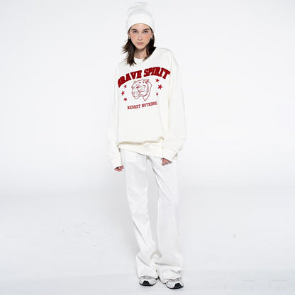 Women's Off-White Crew Neck Extra Oversize Sweatshirt