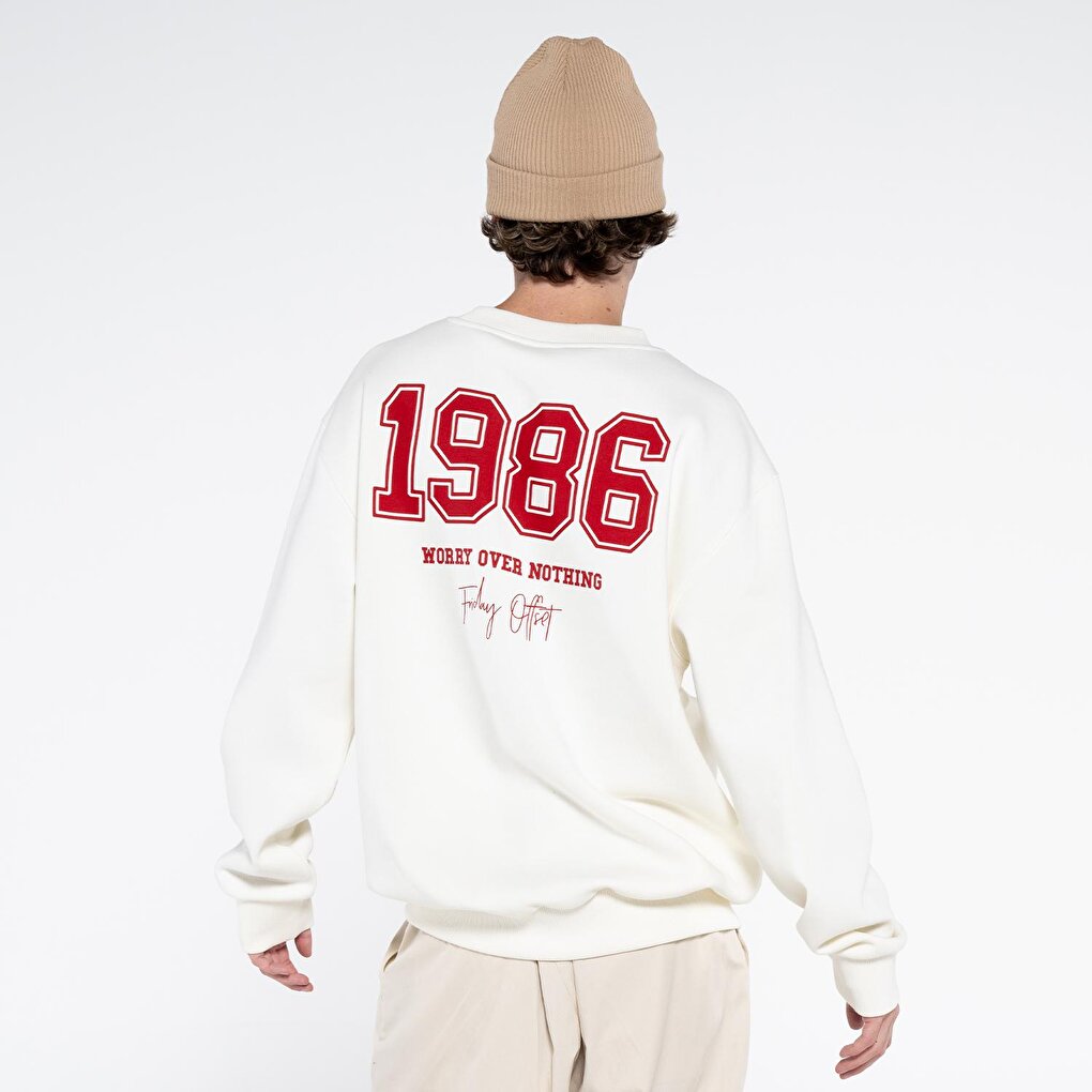 Men's Off-White Crew Neck Extra Oversize Sweatshirt