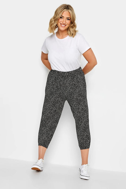 Plus Size Skinny Leg Above Ankle Short Cut Patterned Pocket Trousers 302447