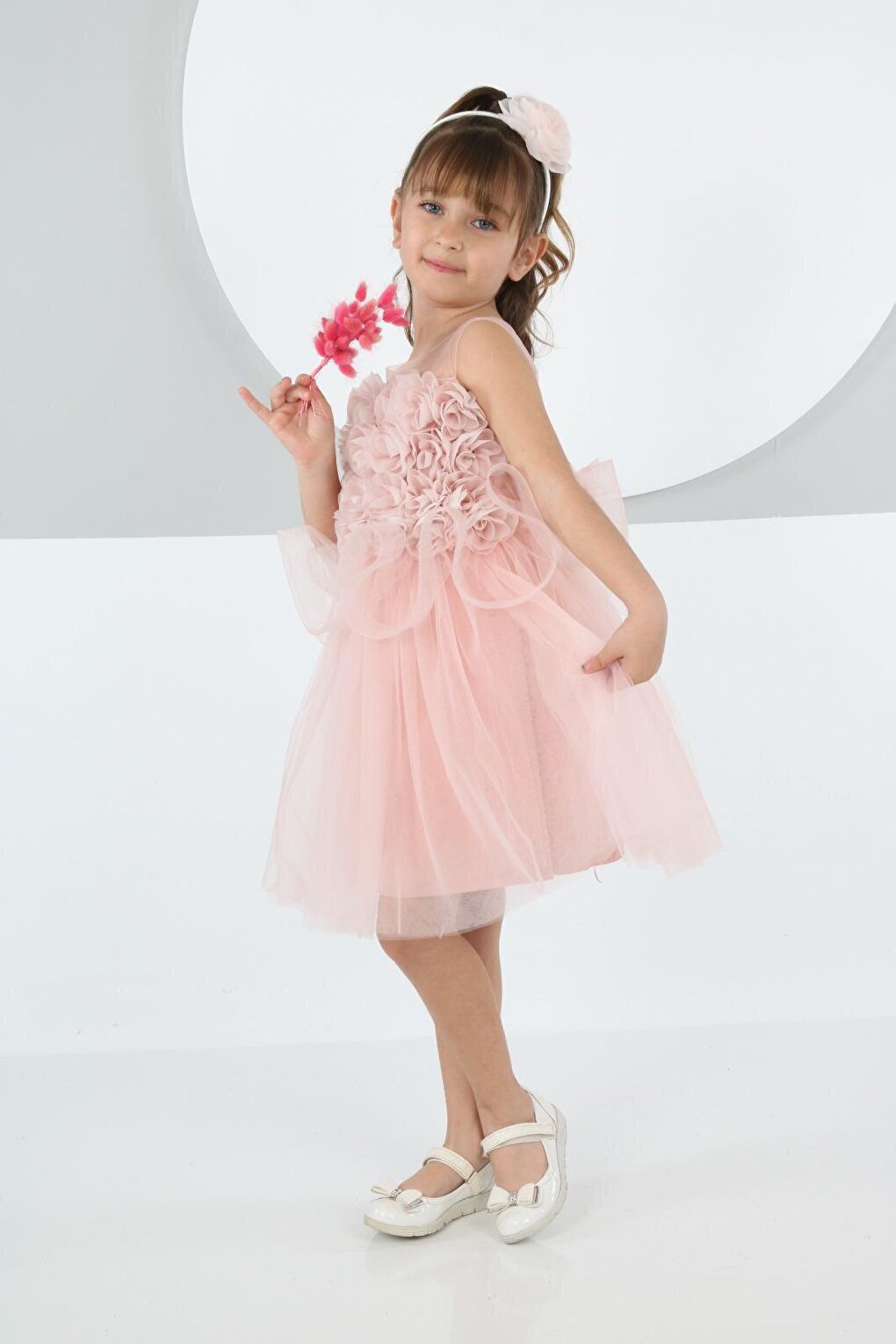 Summer Rose Powder Girls' Evening Dress