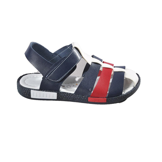 004 Red-Navy Blue Children's Sandals