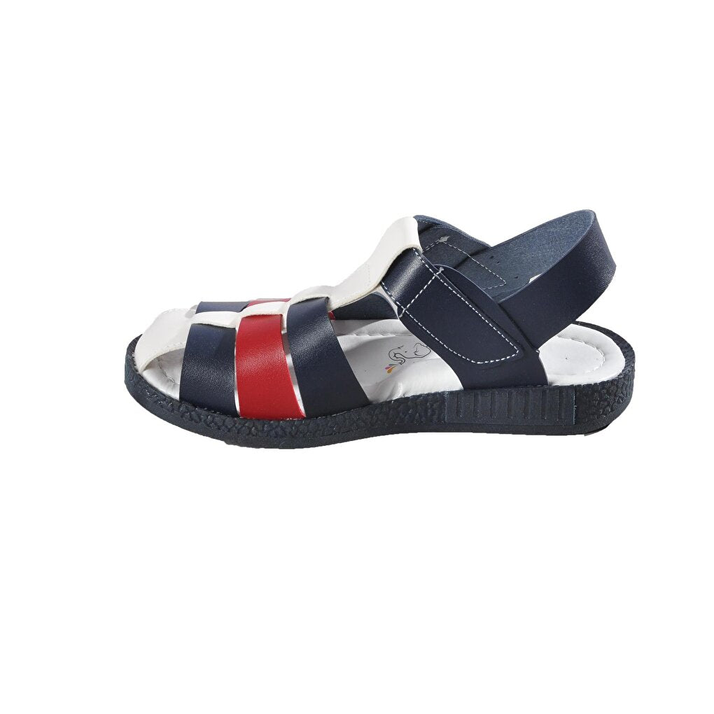 004 Red-Navy Blue Children's Sandals