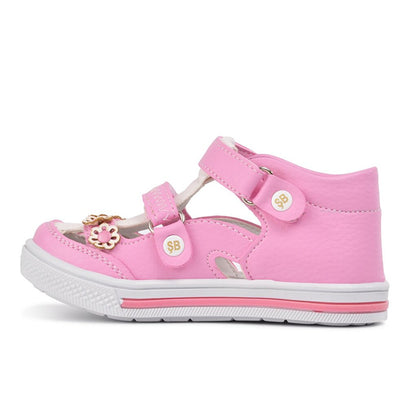 011 Pink-White Girl's Sandals