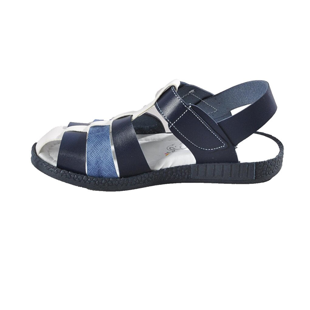 004 Navy Blue-White Children's Sandals