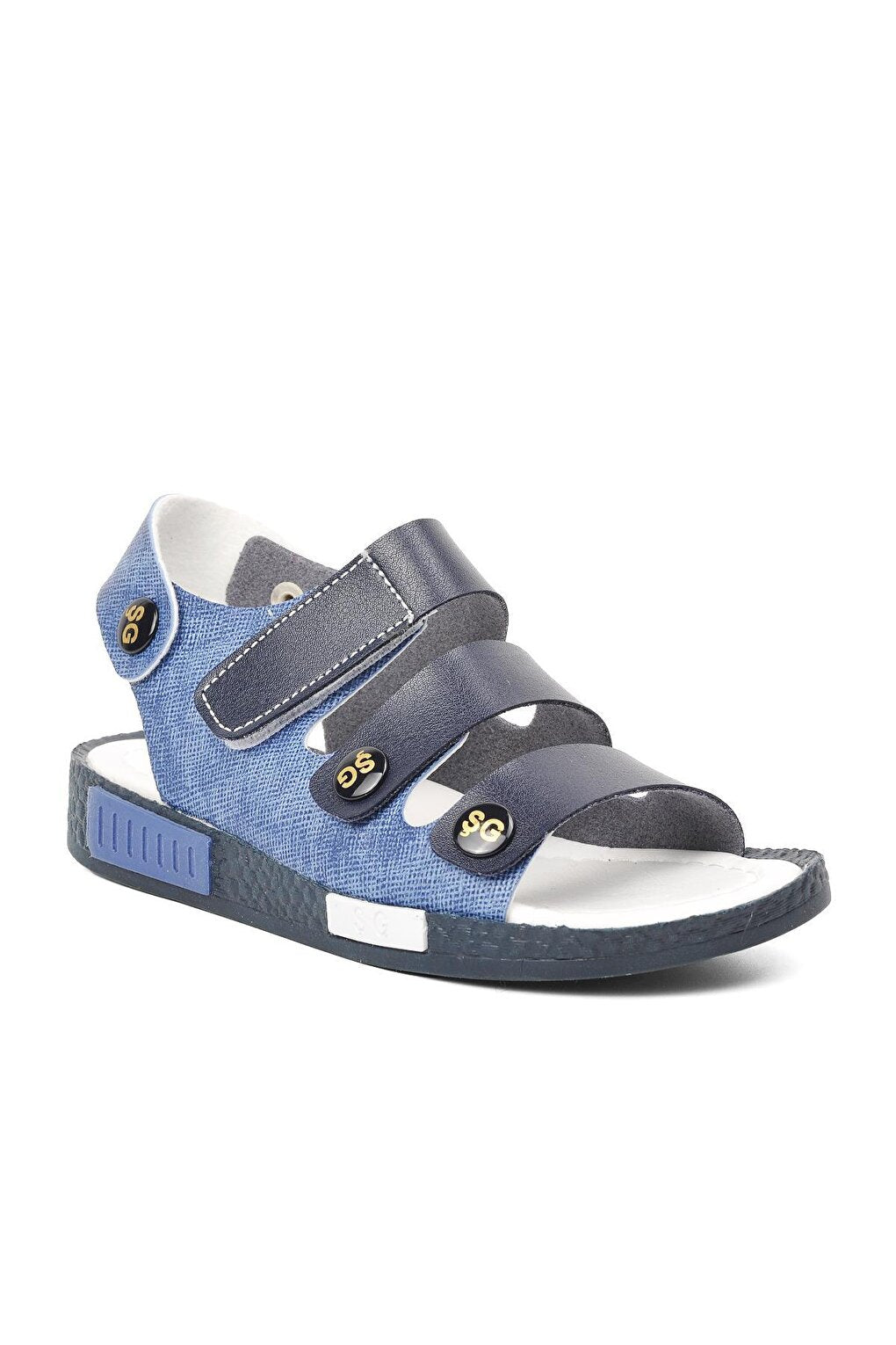 005 Navy Blue-White Boy's Sandals