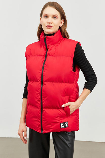 Women's Lined Water and Windproof Regular Fit Inflatable Vest BDY-2000