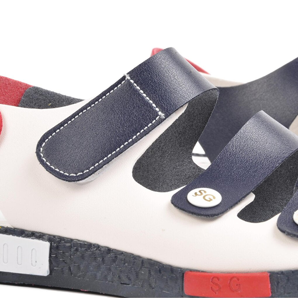 005 Navy Blue-White Children's Sandals