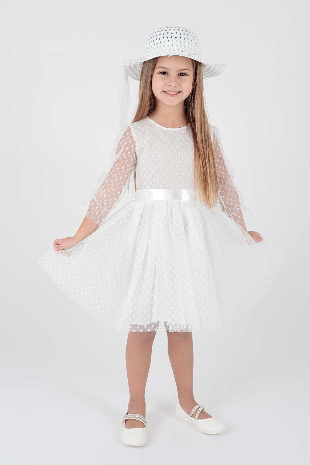 Girl's Hat and Tulle Lace Trend Dress Ak2228