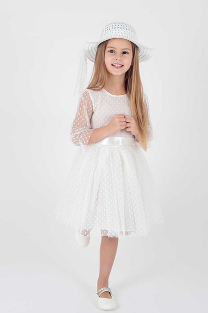 Girl's Hat and Tulle Lace Trend Dress Ak2228