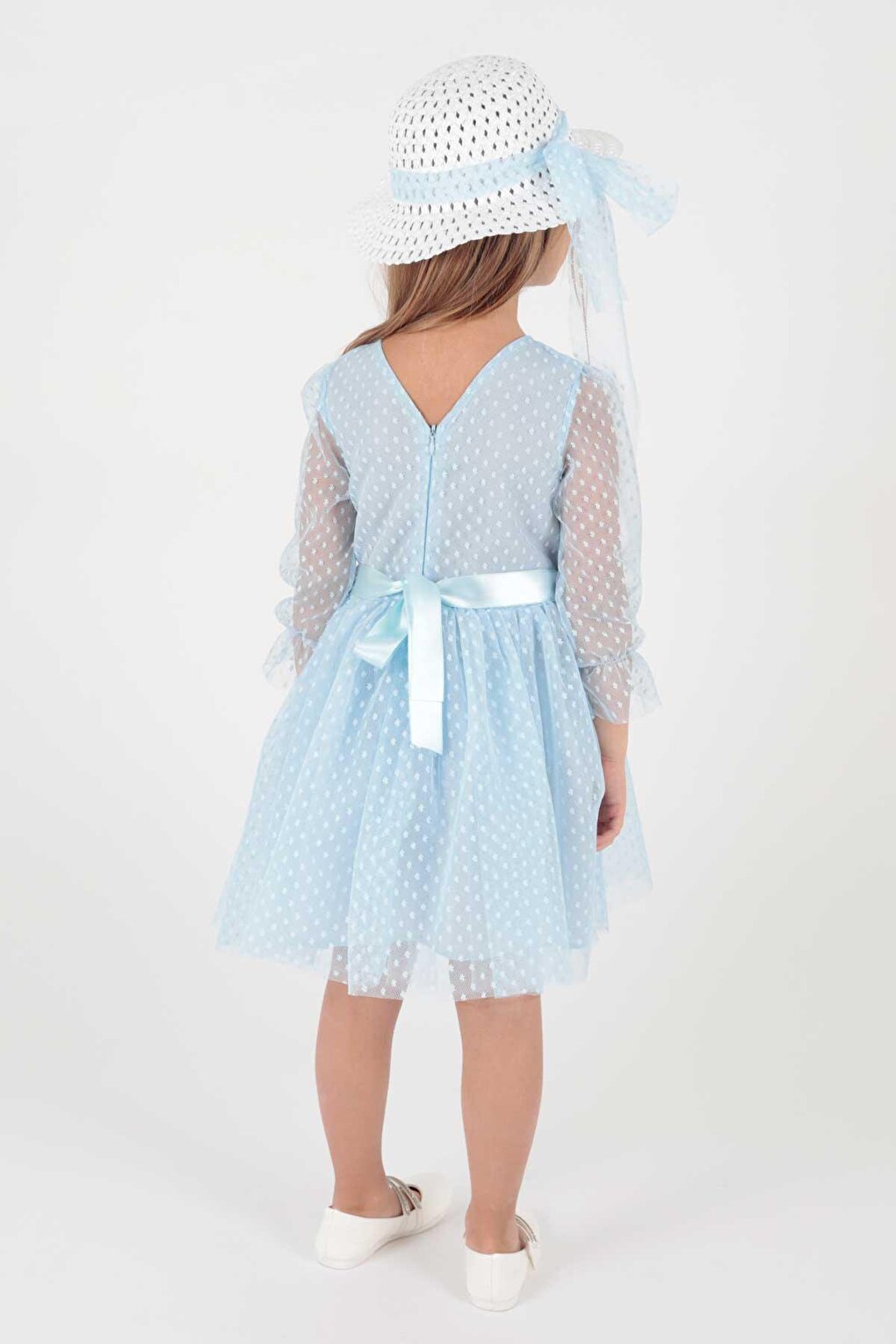 Girl's Trend Dress with Hat and Tulle Lace Ak2228